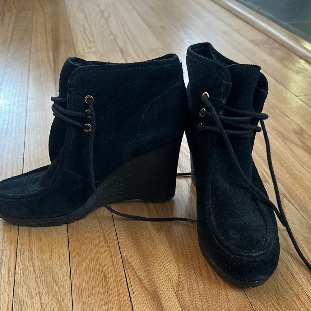 Black Wedge Ankle Boots